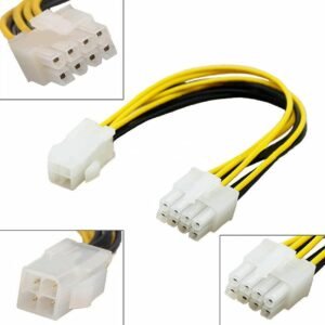 Muvofs 2Pcs ATX 4 Pin Male to 8 Pin Female EPS Power Cable Adapter