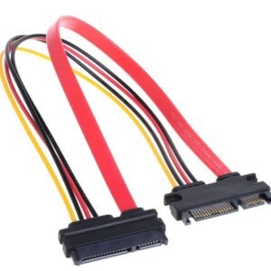 Paruht 22Pin Male to Female SATA Power Cable 22Pin (7+15) Male Plug to 22 Pin (7+15) Female Jack Connector SATA ATA Data Power Combo Extension Cables Wire Cords