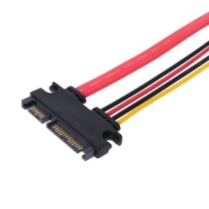 Paruht 22Pin Male to Female SATA Power Cable 22Pin (7+15) Male Plug to 22 Pin (7+15) Female Jack Connector SATA ATA Data Power Combo Extension Cables Wire Cords