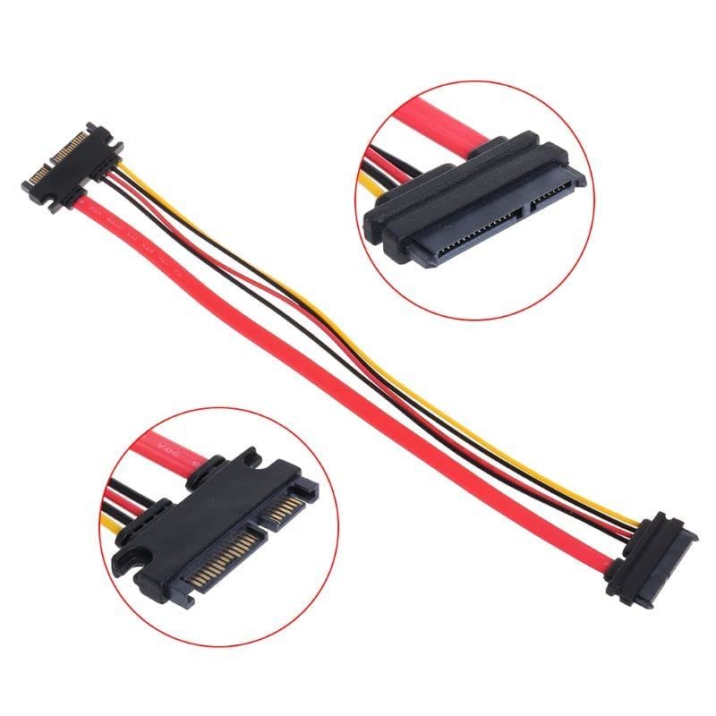 Paruht 22Pin Male to Female SATA Power Cable 22Pin (7+15) Male Plug to 22 Pin (7+15) Female Jack Connector SATA ATA Data Power Combo Extension Cables Wire Cords - Image 4