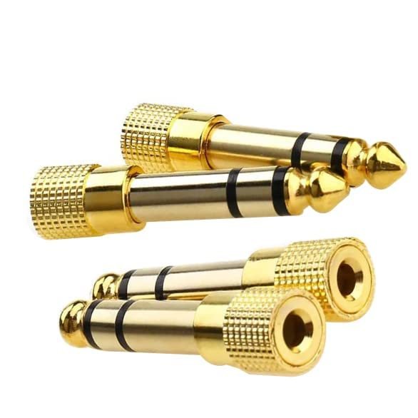Paruht 2Pcs 6.35mm male Stereo Plug to 3.5mm female Stereo Auxiliary Jack Adapter Gold Plated - Image 4