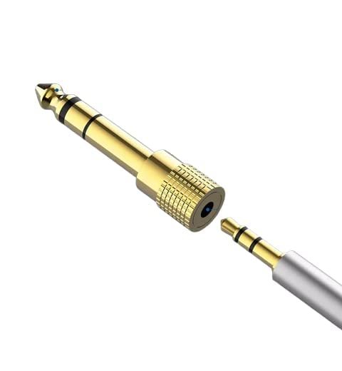 Paruht 2Pcs 6.35mm male Stereo Plug to 3.5mm female Stereo Auxiliary Jack Adapter Gold Plated - Image 3