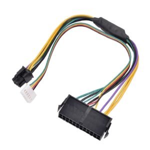 Paruht ATX Main 24 Pin Female to 6 Pin Male 6 Pin PCI-E PSU Power Adapter Supply Cable Connector for HP Elite