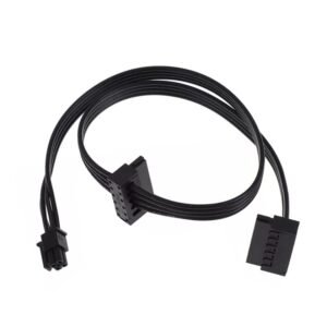 PARUHT ATX MINI 4 Pin to 2 x Right-Angle SATA 15 Pin SATA HDD SSD Hard Drive 45cm Power Supply Adapter Cable Motherboard (MINI 4 Pin, not Regular)