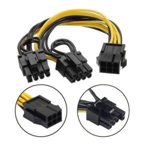 Paruht 6 Pin to Dual PCIe 8 Pin (6+2) Graphics Card PCI Express Power Adapter GPU VGA Y-Splitter Extension Cable Mining Video Card Power Cable
