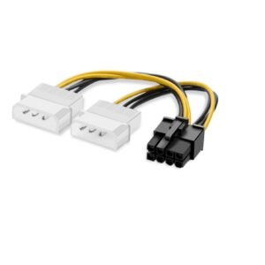 Paruht 8 Pin PCI Express to Dual 4 Pin LP4 Molex Y Power Cable