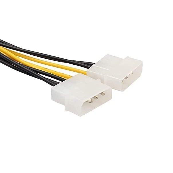 Paruht 8 Pin PCI Express to Dual 4 Pin LP4 Molex Y Power Cable - Image 7