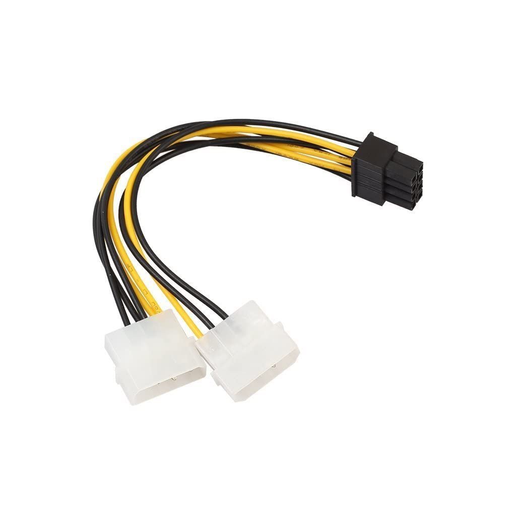 Paruht 8 Pin PCI Express to Dual 4 Pin LP4 Molex Y Power Cable - Image 9