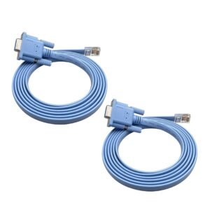 Paruht 2 pcs DB9 Female (9 Pin) to RJ45 Male Rollover Serial Console Cable
