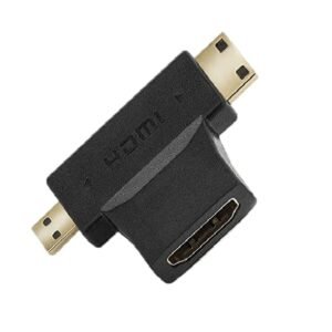 PARUHT 3 in 1 T Shape HDMI Female to Mini & Micro HDMI Male Converter Multi Adapter (NOT A Micro USB / NOT Work in Mobile)
