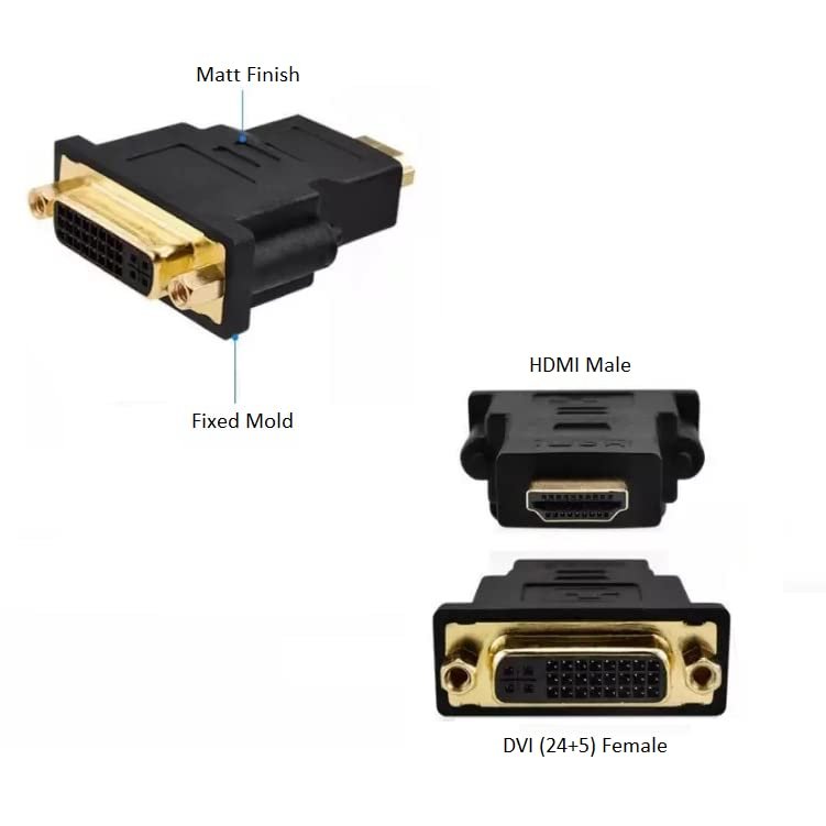 Paruht HDMI Male to DVI 24+5 Female Converter Adapter - Image 3