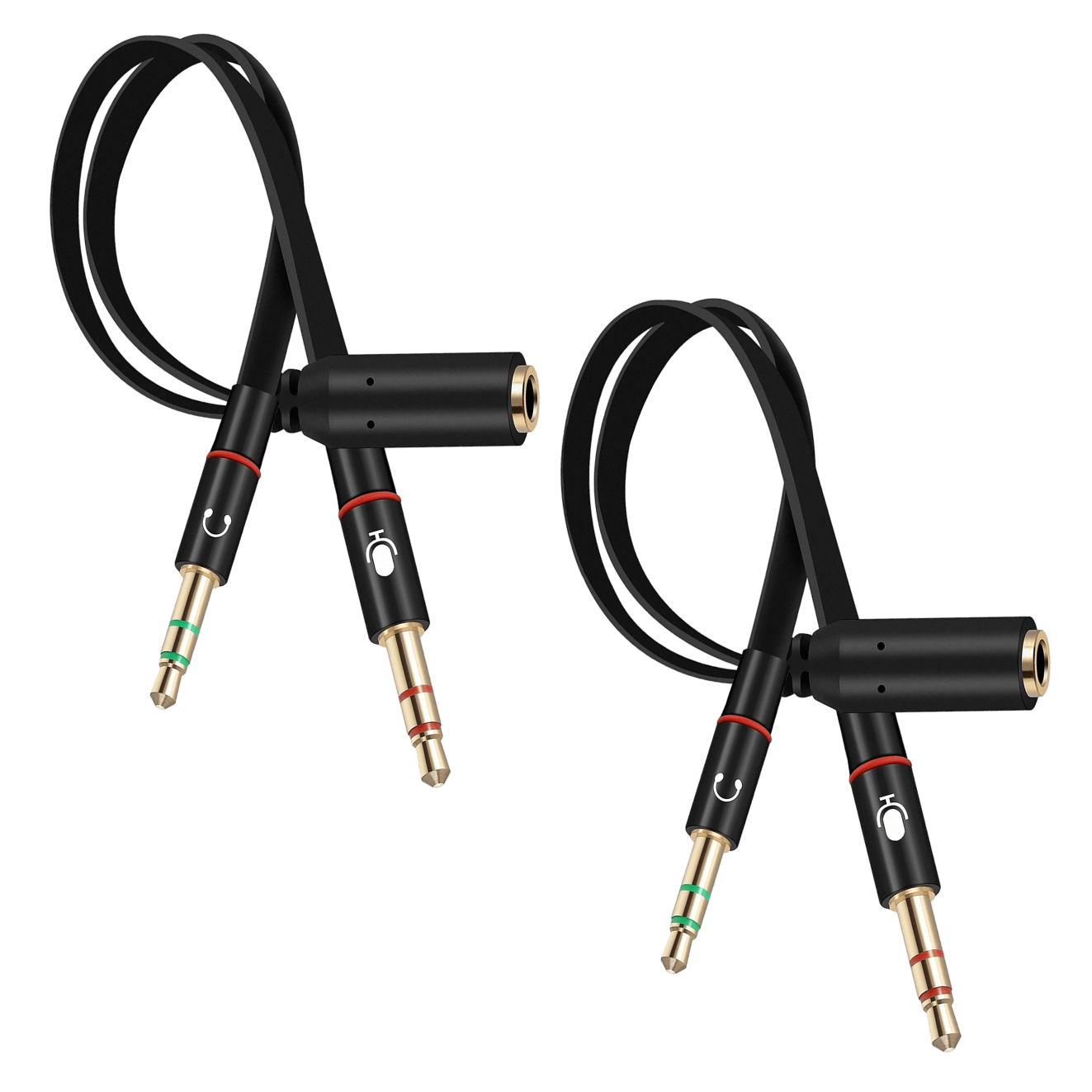 PARUHT 2pcs 3.5 mm Headphone Splitter for Computer 2 Male to 1 Female 3.5mm Headphone Mic Audio Y Splitter Cable - Image 4