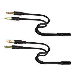 PARUHT 2pcs 3.5 mm Headphone Splitter for Computer 2 Male to 1 Female 3.5mm Headphone Mic Audio Y Splitter Cable