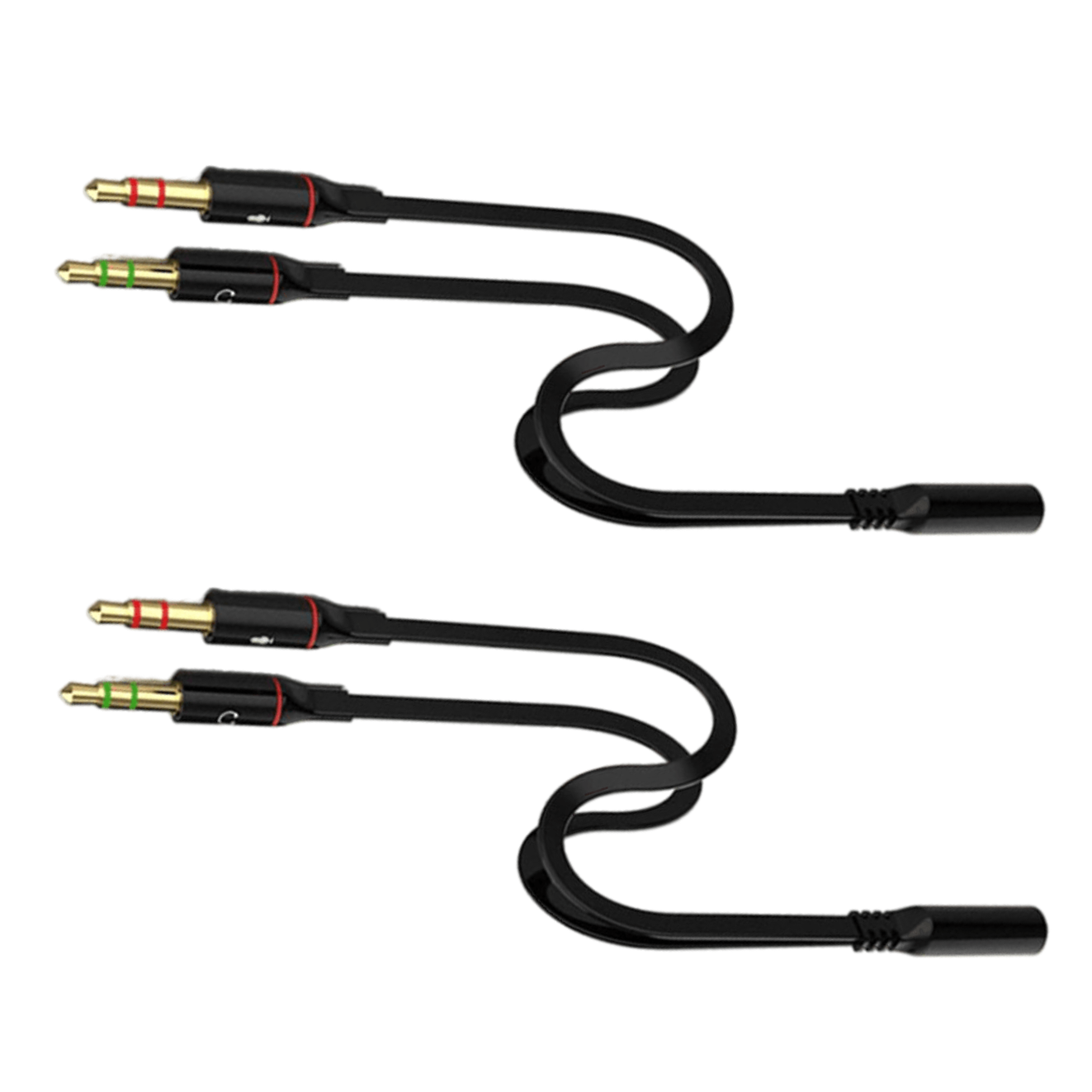 PARUHT 2pcs 3.5 mm Headphone Splitter for Computer 2 Male to 1 Female 3.5mm Headphone Mic Audio Y Splitter Cable - Image 2