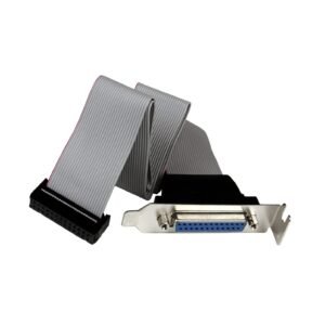 PARUHT Motherboard Cable, DB25 Connector with Bracket to IDC 26 Pin Ribbon Cable, Motherboard Slot Plate Parallel Panel DB-25 Female to 26 Pin IDC Socket Flat Cable