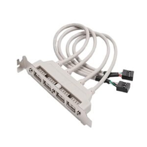 Paruht 4 Ports USB 2.0 Header Port Slot Plate Adapter Panel Cable Female Screw to Motherboard 9pin Header Back PCI Rear Panel Bracket for Desktop Computer