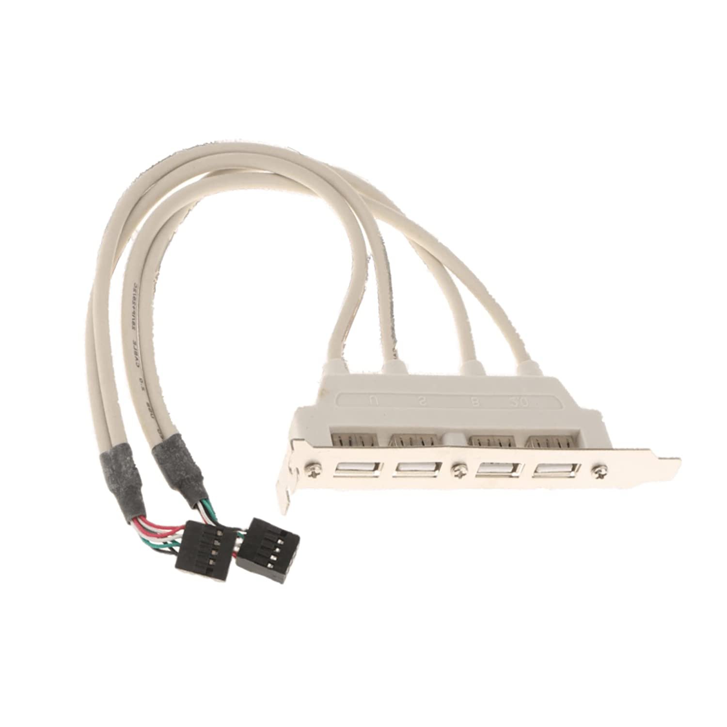 Paruht 4 Ports USB 2.0 Header Port Slot Plate Adapter Panel Cable Female Screw to Motherboard 9pin Header Back PCI Rear Panel Bracket for Desktop Computer - Image 4