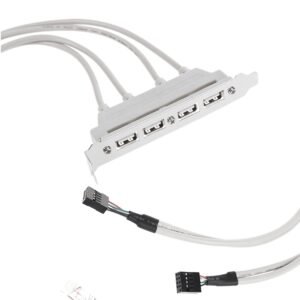 Paruht 4 Ports USB 2.0 Header Port Slot Plate Adapter Panel Cable Female Screw to Motherboard 9pin Header Back PCI Rear Panel Bracket for Desktop Computer