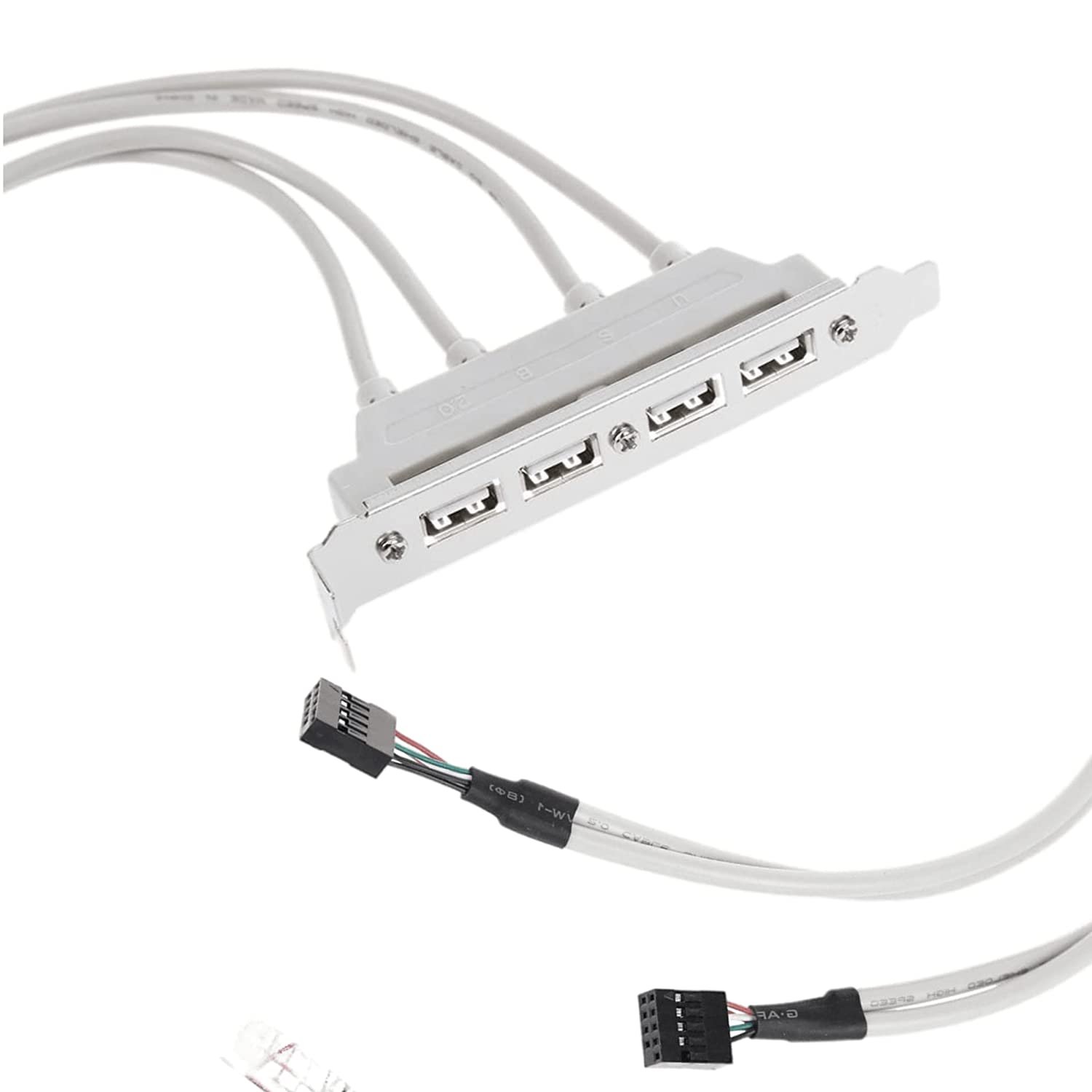 Paruht 4 Ports USB 2.0 Header Port Slot Plate Adapter Panel Cable Female Screw to Motherboard 9pin Header Back PCI Rear Panel Bracket for Desktop Computer - Image 2