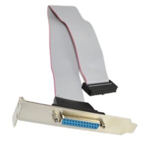 PARUHT Motherboard Cable, DB25 Connector with Bracket to IDC 26 Pin Ribbon Cable, Motherboard Slot Plate Parallel Panel DB-25 Female to 26 Pin IDC Socket Flat Cable