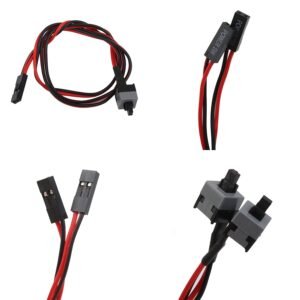 Paruht (2Pcs) PC Power Switch Cable Button ATX Desktop Computer Case Motherboard On/Off Reset Switch Line Re-Starting Power SW Wire 2-Pin