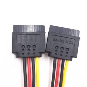 PARUHT SATA 15 Pin Male to 2 x 15 Pin Female Power Extension Y Splitter Cable Adapter