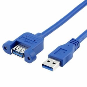 PARUHT USB 3.0 Male to Female Extension Cable with Panel Mount Screw hole lock connector adapter cord