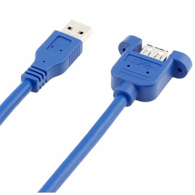 PARUHT USB 3.0 Male to Female Extension Cable with Panel Mount Screw hole lock connector adapter cord - Image 2