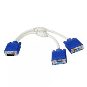 PARUHT VGA Y Splitter Cable 1 Male VGA to 2 Female VGA Splitter Cable, Support PC/Monitor/LCD/LED, Plasma, Projector, VGA to VGA Converter Adapter Cable