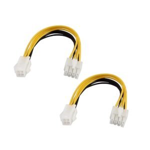Muvofs 2Pcs ATX 4 Pin Male to 8 Pin Female EPS Power Cable Adapter