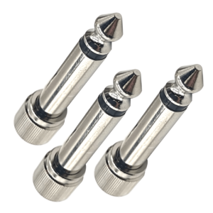 Paruht 3Pcs 6.35mm male Stereo Plug to 3.5mm female Stereo Auxiliary Jack Adapter Silver