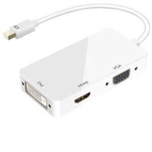 PARUHT 3 In1 Mini Display Port Thunderbolt to HDMI/DVI/VGA Display Port (Cable) Adapter