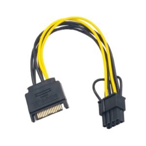 PARUHT 15Pin SATA Male to 8pin (6+2) PCI-E Female Video Card Power Supply Component