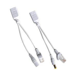 PARUHT Passive PoE Injector and Splitter Pair, White