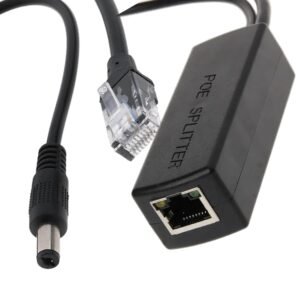 PARUHT Deluxe POE Splitter Active Power Over Ethernet Splitter 48V to 12V for POE Devices, Switches, IP Camera, IP Phone DEPOES1X, Black